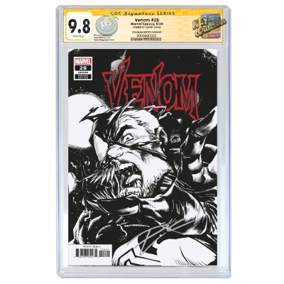 VENOM #28 RYAN STEGMAN SKETCH VARIANT COVER B CGC SIGNATURE SERIES 9.8 SIGNED BY DONNY CATES